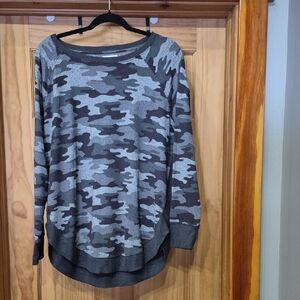 Maurices Gray Camo Pullover Sweatshirt